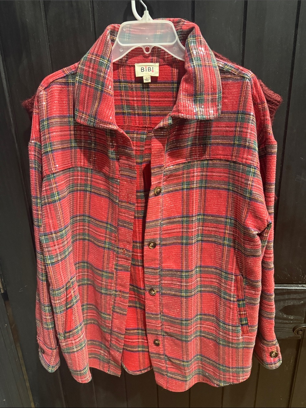BiBi Red Plaid Men's Button-Down Shirt